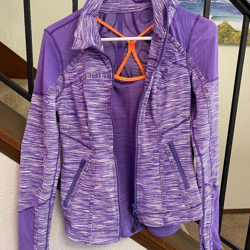 Zella workout top and zip up